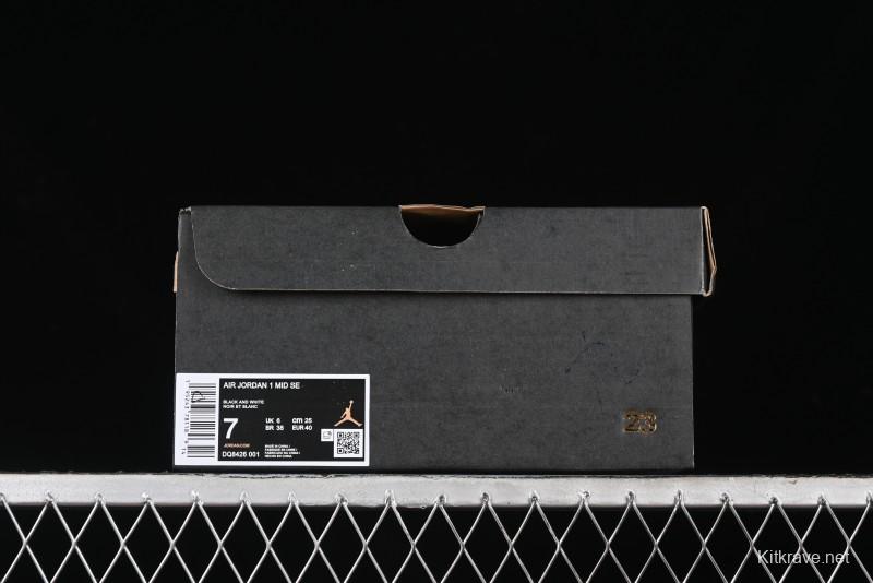 Nike Air Jordan 1 Mid AJ1 White Black Grey Mid-Top Casual Sneakers - DQ8426-001