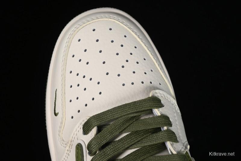 Nike Travis Scott x Fragment Design x Air Jordan 1 Low OG SP AJ1 Retro Sneakers in Sail Military Green - DM6688-602