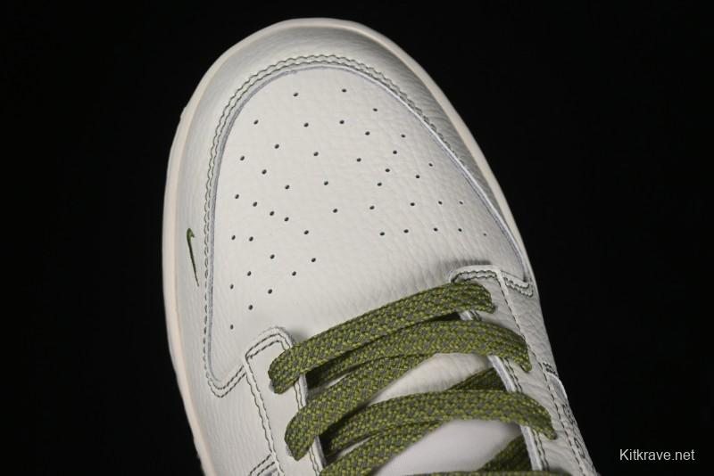 Nike SB Dunk Low Gucci Collaboration - Subtle Pattern Beige Green Swoosh Anniversary Custom Low-Top Casual Sneakers - KK1888-006