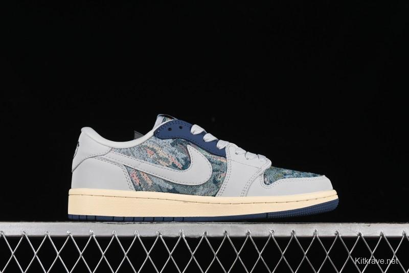 Nike Travis Scott x Fragment Design x Air Jordan 1 Low OG SP Retro Sneakers - JH6088-707