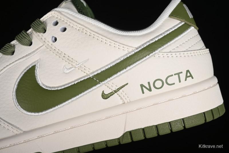 Nike SB Dunk Low NOCTA Anniversary Customized Low-Top Casual Sneakers with White and Green Swoosh - DQ1098-388