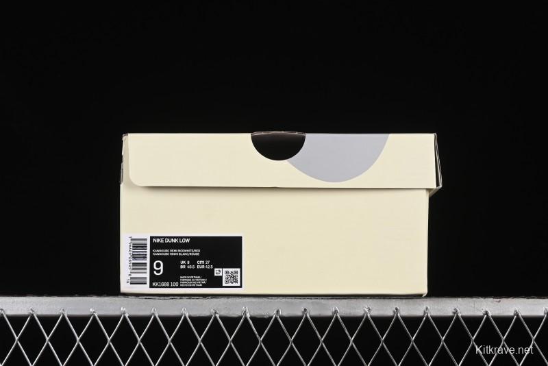 Nike SB Dunk Low Comme des Garcons Collaboration - Off-White Small Red Hook Anniversary High-End Custom Low-Top Casual Skate Shoes - KK1688-100