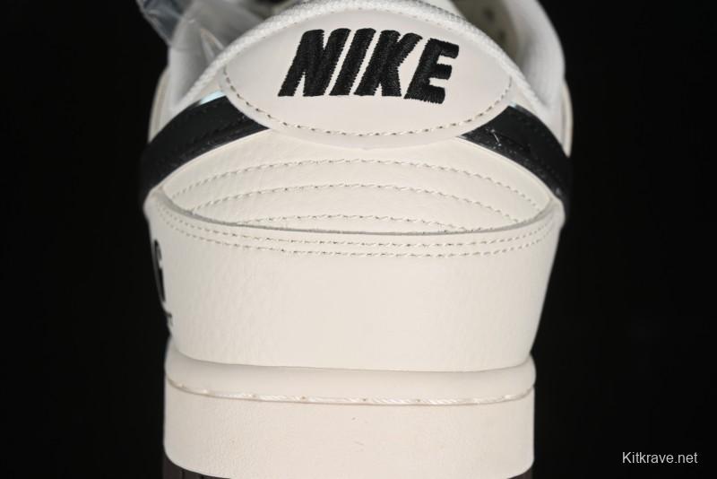 Nike SB Dunk Low Carhartt Collaboration - Off White Black Swoosh Anniversary Customized Low-Top Casual Skate Shoes - SJ1089-007