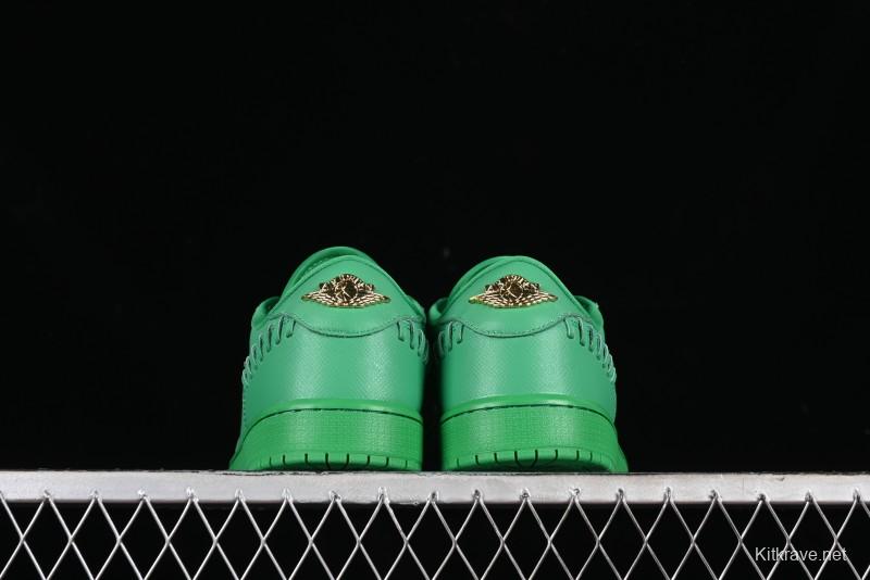 Nike Air Jordan 1 Low "Method of Make" Casual Sneakers in Green and Gold - FN5032-300