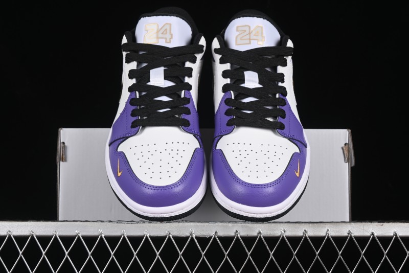 Nike Air Jordan 1 Low AJ1 Retro Basketball Shoes Lakers Purple Gold Kobe Tribute - DC2024-028