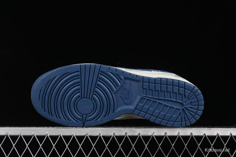 Nike SB Dunk Low LV Collaboration - Light Blue Denim Hook Anniversary High-End Custom Low-Top Casual Skate Shoes - JH8310-955
