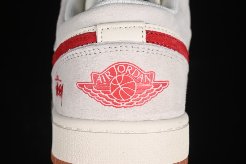 Nike Air Jordan 1 Low Stussy Collaboration - Pink Pig Retro Low-Top Basketball Shoes - SJ9950-023