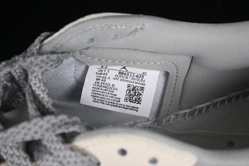 Nike Travis Scott x Fragment Design x Air Jordan 1 Low OG SP AJ1 Bape Collaboration - Moon Shadow Grey Low Top Casual Sneakers BB6511-625