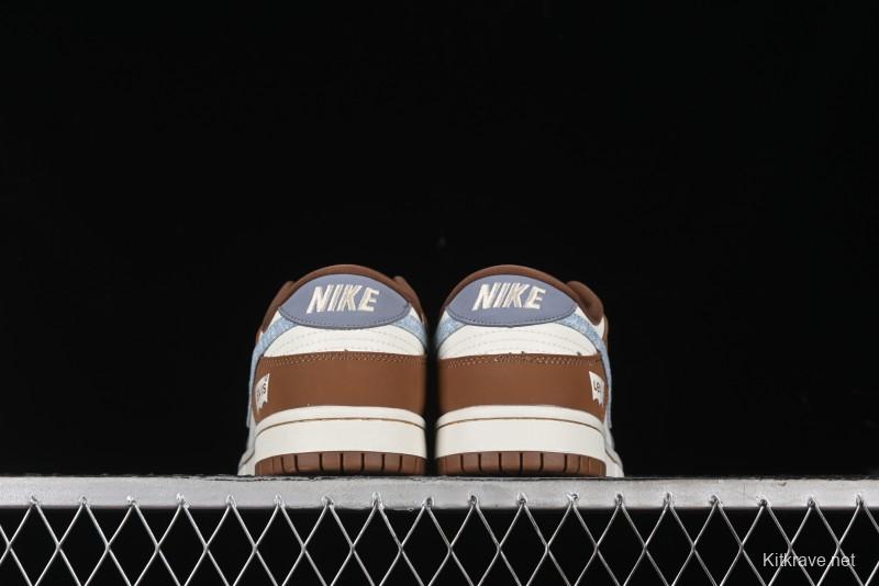 Nike SB Dunk Low Levi's Collaboration - White Grey Brown Anniversary Customized Low-Top Casual Sneakers - JH8310-958