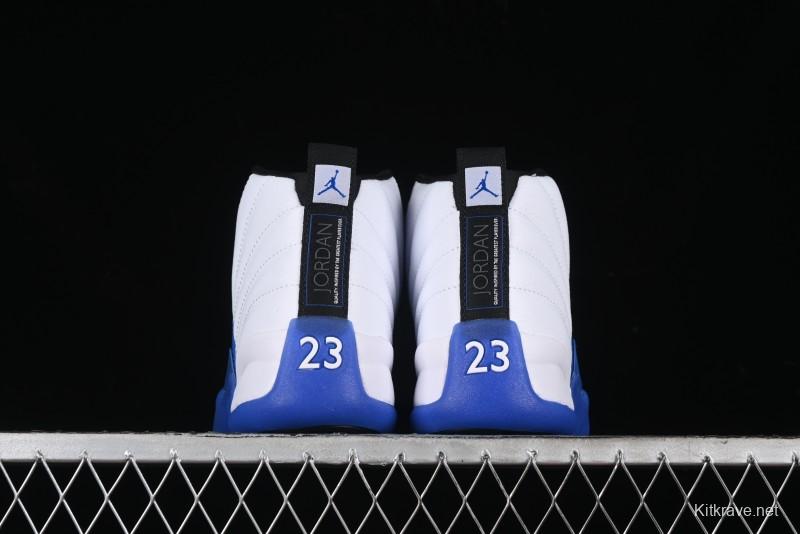 Nike Air Jordan 12 Retro Basketball Shoes in White and Blue - CT8013-140