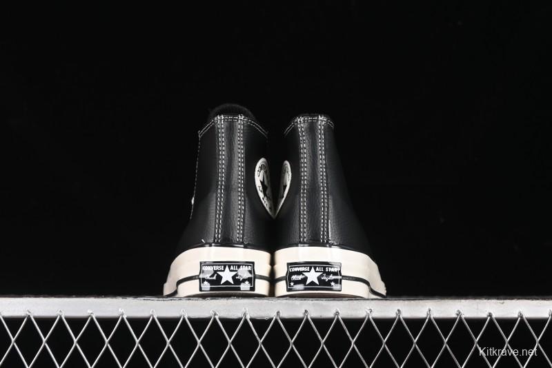 Converse Chuck 70s High Top Canvas Sneakers with Fur Lining in Black & White - A13863C