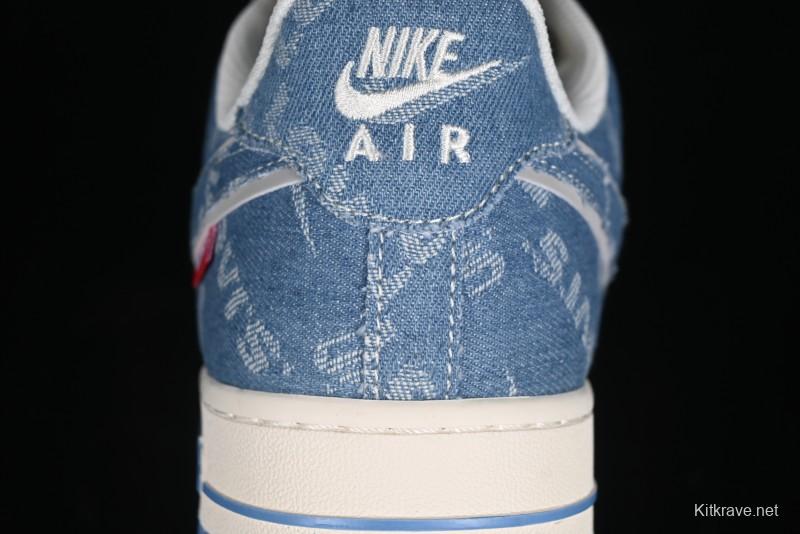 Nike Air Force 1 '07 Low Levi's Denim Collaboration - Light Blue Denim Low-Top Casual Sneakers - SJ6698-003