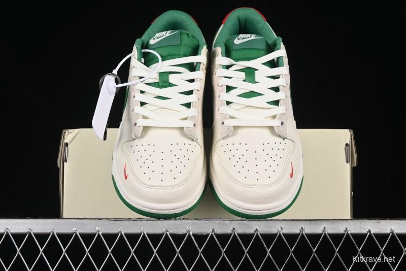 Nike SB Dunk Low Gucci Collaboration - Custom Patchwork Green Swoosh Anniversary Edition Low-Top Casual Skate Shoes - KK1688-053