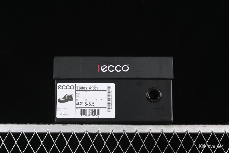 Ecco Block Brogue Business Derby Round Toe Genuine Leather Dress Shoes - 63667201001