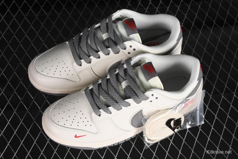 Nike SB Dunk Low Supreme Collaboration - Beige Canvas Swoosh Anniversary High-End Custom Low-Top Casual Sneakers - XX2025-108