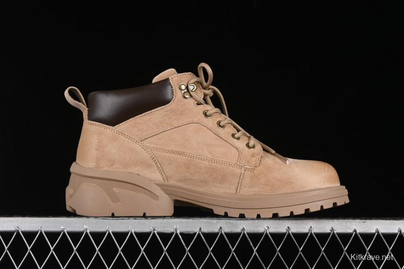Timberland Outdoor Mid-Top Casual Martin Boots with Premium Suede Leather and Anti-Odor Insole - TB10059SAND
