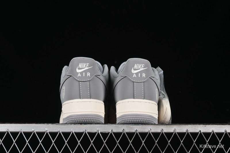 Nike Air Force 1 '07 Low Bape Collaboration - Off White Grey Low Top Casual Sneakers - BB6566-207