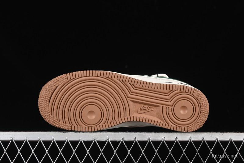 Nike Air Force 1 '07 Low Bape Collaboration - Beige Green Gum Pull Tab Casual Sneakers SJ1198-100