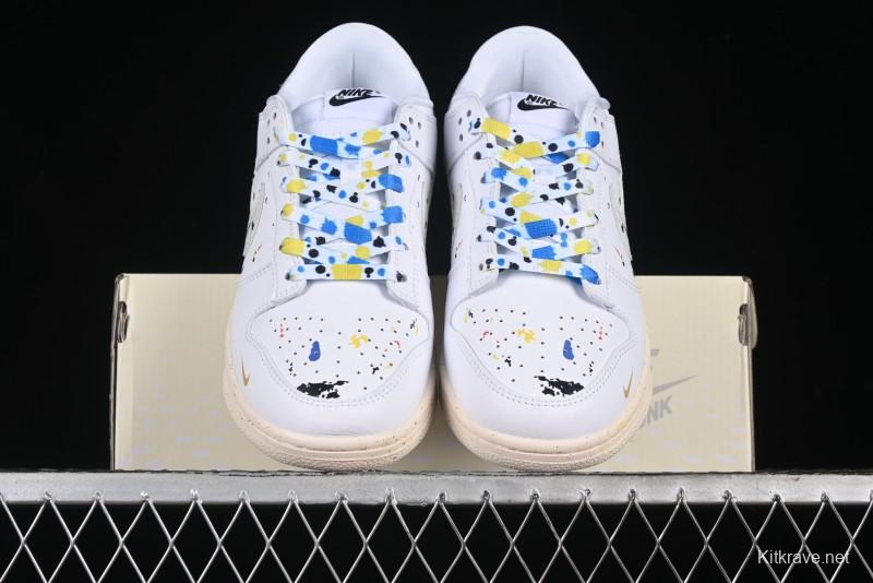 Nike SB Dunk Low Gucci Collaboration - Ink Splatter White Swoosh Anniversary Custom Low-Top Casual Sneakers - FC2025-305