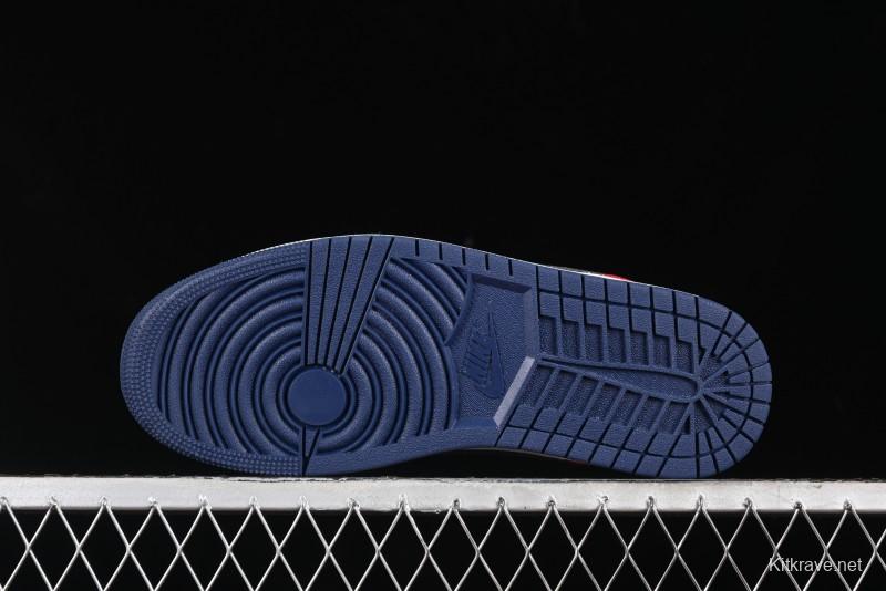 Nike Air Jordan 1 Low OG "Howard University" Casual Sneakers with Blue Toe and Red Heel - HQ2993-100