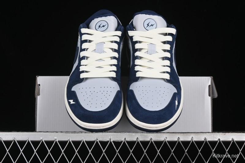 Nike Air Jordan 1 Low Retro Basketball Shoes in White Grey Blue - DC2024-026