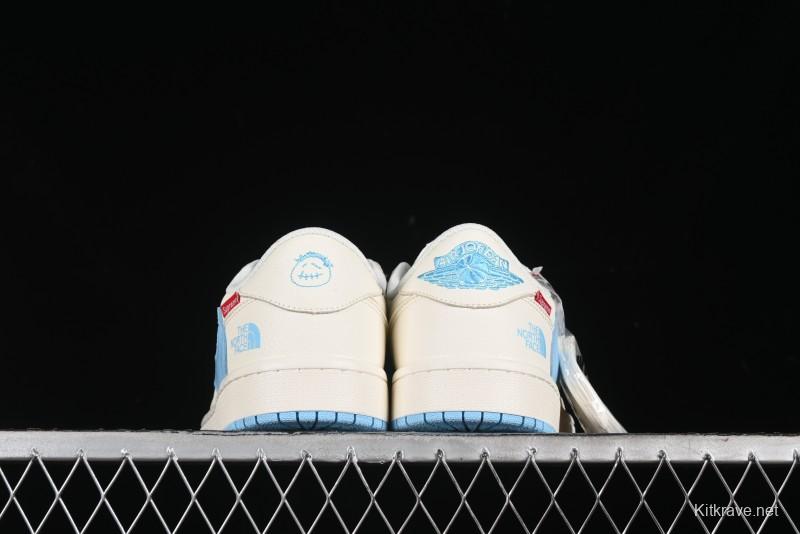 Nike Travis Scott x Fragment Design x Air Jordan 1 Low OG SP AJ1 Supreme North Face Collaboration - DIY1688-002