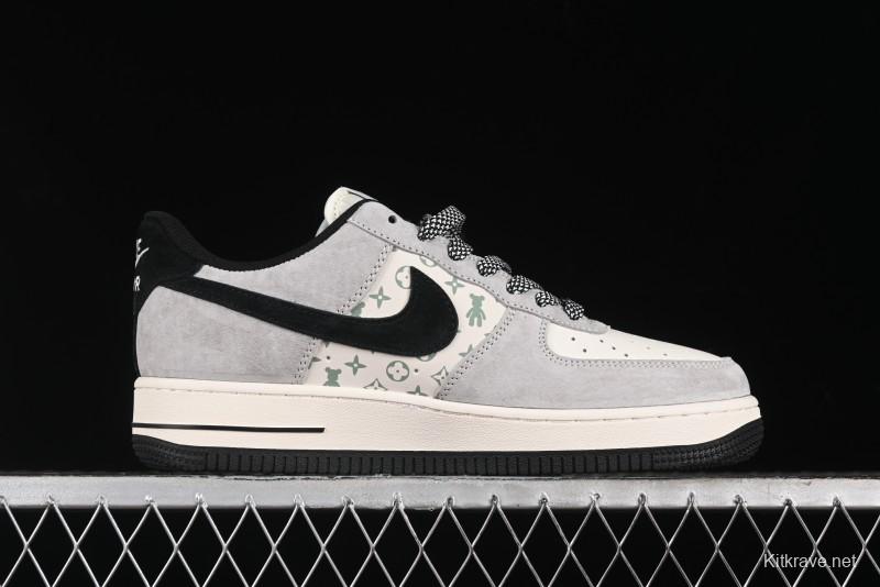 Nike Air Force 1 '07 Low Violent Bear Collaboration - Grey Black Print Low-Top Casual Sneakers - SJ9188-002