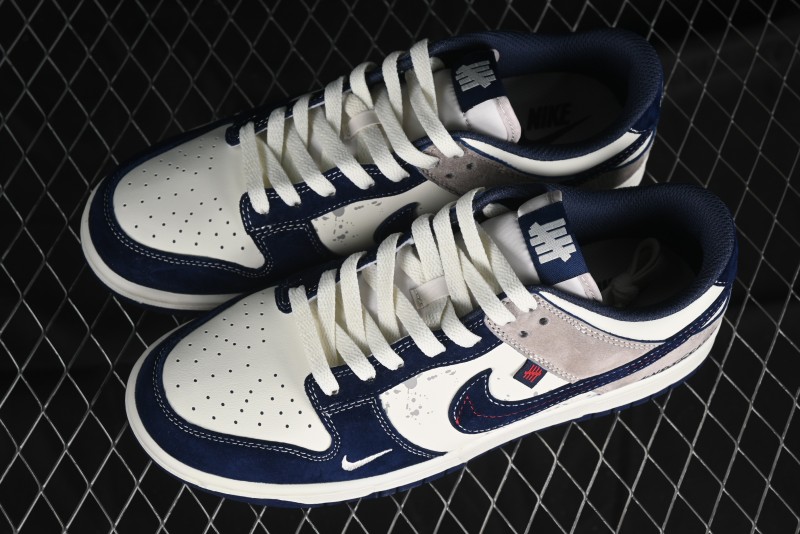 Nike SB Dunk Low UN Collaboration - Splatter Navy Swoosh Anniversary Custom Low-Top Casual Skate Shoes - DJ2024-041