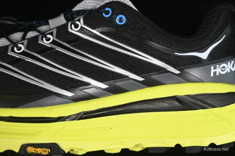 Hoka Mafate Three 2 Ultra-Lightweight Cushioned Trail Running Shoes with Vibram Outsole - 1141572 BHK