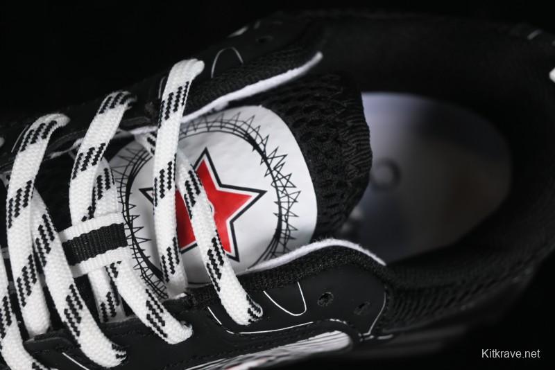 Dior Chrono Round Toe Lace-Up Lifestyle Casual Running Sneakers - 6865 WHITE BLACK