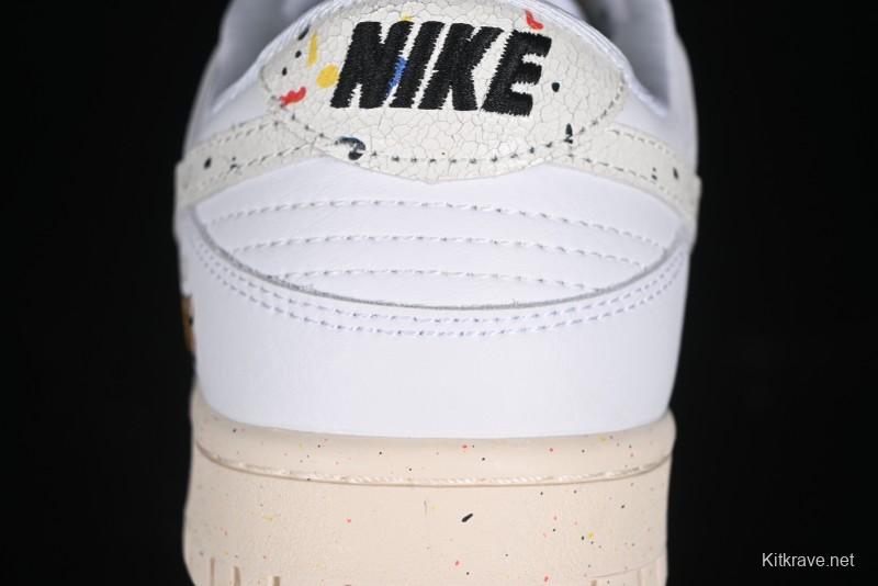 Nike SB Dunk Low Gucci Collaboration - Ink Splatter White Swoosh Anniversary Custom Low-Top Casual Sneakers - FC2025-305