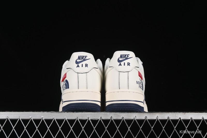 Nike Air Force 1 '07 Low Supreme The North Face Collaboration - Off White Light Blue Casual Sneakers - XZ1996-130