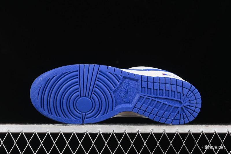 Nike SB Dunk Low Champion Collaboration - Blue Swoosh Anniversary Custom Low-Top Casual Skate Shoes - KK1333-001