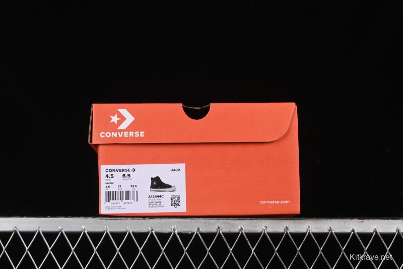 Converse Chuck 1970s Winter Waterproof Leather High-Top Sneakers with Gold Eyelets and Fleece Lining - A12444C