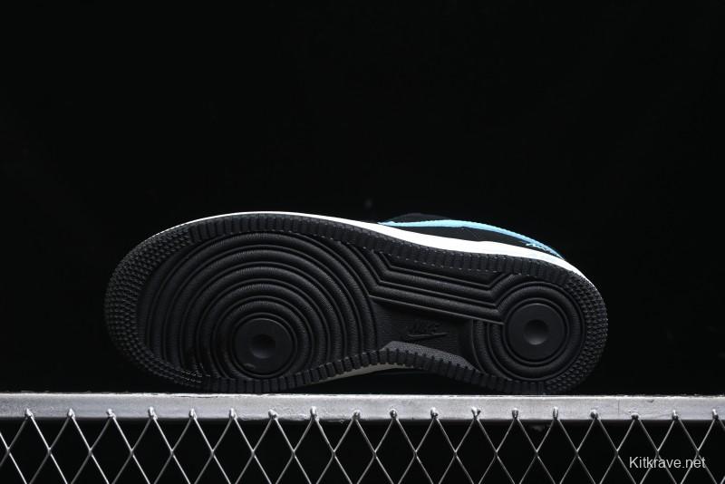 Nike Air Force 1 '07 Low Stussy Collaboration - Black Tiffany Low-Top Casual Sneakers - KK1988-030