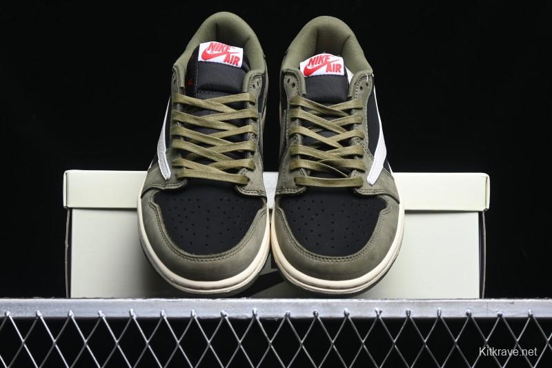 Nike Travis Scott x Air Jordan 1 Low OG AJ1 Collaboration Reverse Swoosh Sneakers - DM7866-002