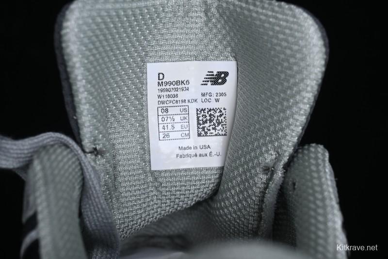 New Balance 990 Series High-End Made in USA Retro Casual Running Shoes - M990BK6