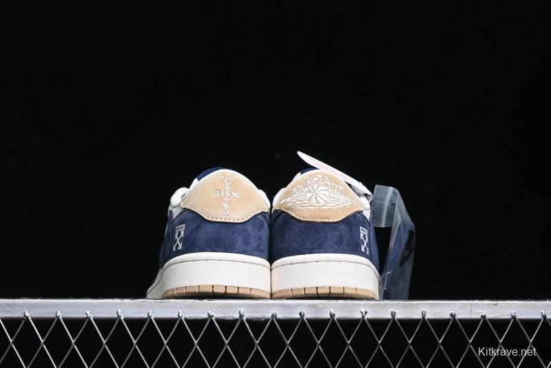 Nike Travis Scott x Fragment Design x Air Jordan 1 Low OG SP AJ1 Retro Sneakers - SJ2068-110