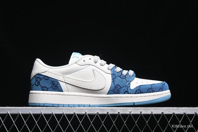 Nike Travis Scott x Fragment Design x Air Jordan 1 Low OG SP AJ1 Retro Sneakers - XZ1658-001
