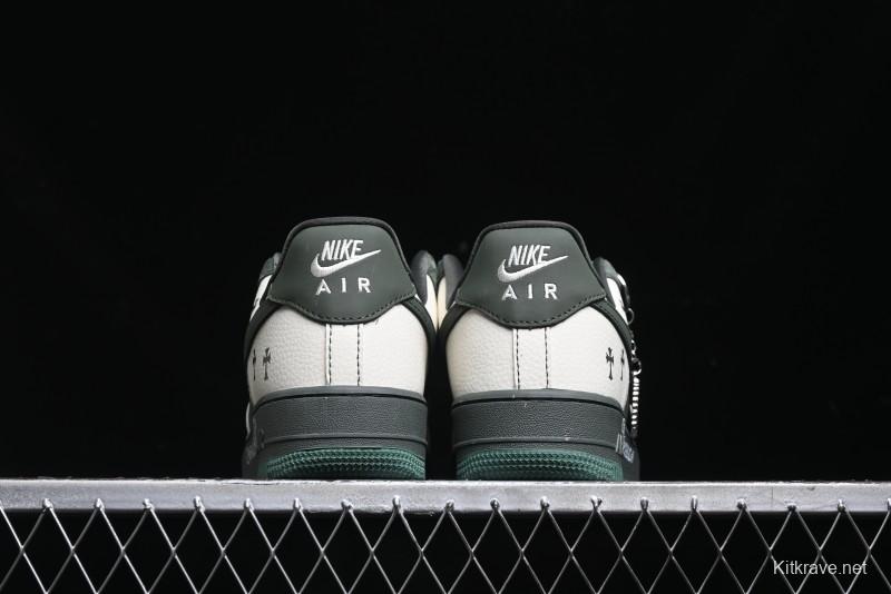 Nike Air Force 1 '07 Low Chrome Hearts Collaboration - Moss Green White Low-Top Casual Sneakers - KK1988-029