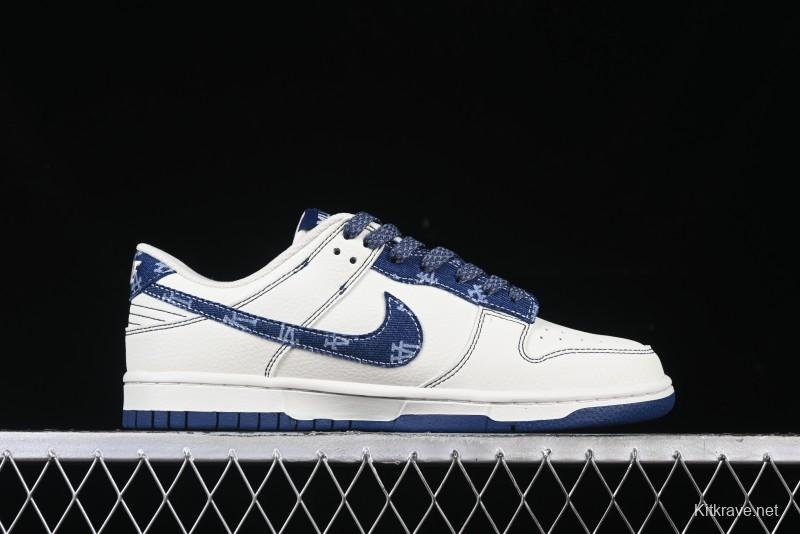 Nike SB Dunk Low MLB Collaboration - Denim Blue Swoosh Anniversary Customized Low-Top Casual Sneakers - DJ2024-044