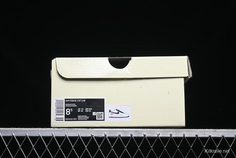 Nike Air Force 1 '07 Low Stone Island x Supreme Collaboration - Navy Blue & Off-White Low-Top Casual Sneakers - BB1616-302