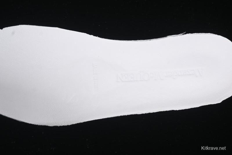 Alexander McQueen Oversized Sneakers with Mirror Silver Heel - White Leather Lace-Up Shoes