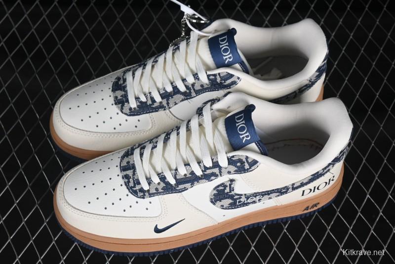 Nike Air Force 1 '07 Low Dior Collaboration Grey Knit Casual Sneakers - KK1988-052