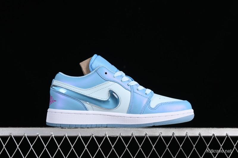 Nike Air Jordan 1 Low Custom Black Green Casual Sneakers - FN7366-400