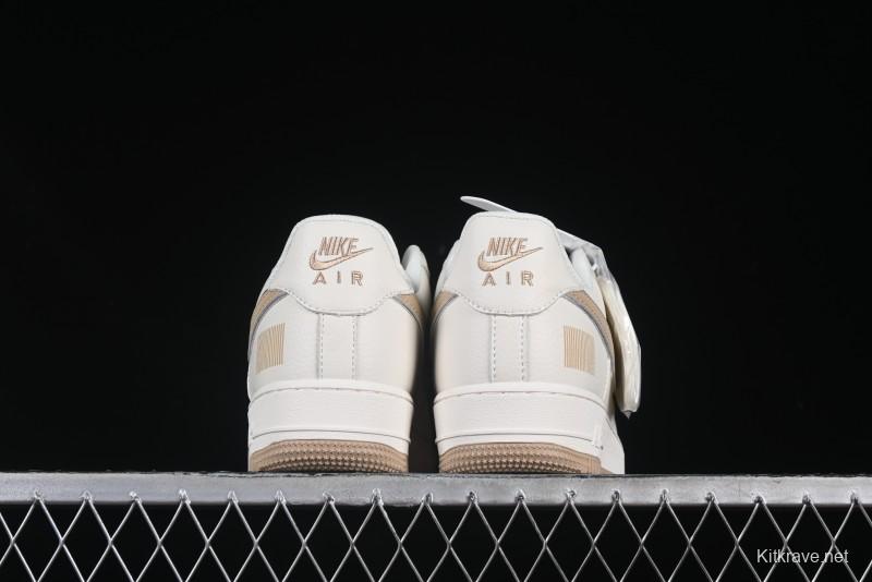 Nike Air Force 1 '07 Low QR Code Metallic Gold Star Sneakers Low-Top Casual Shoes - CU1836-965