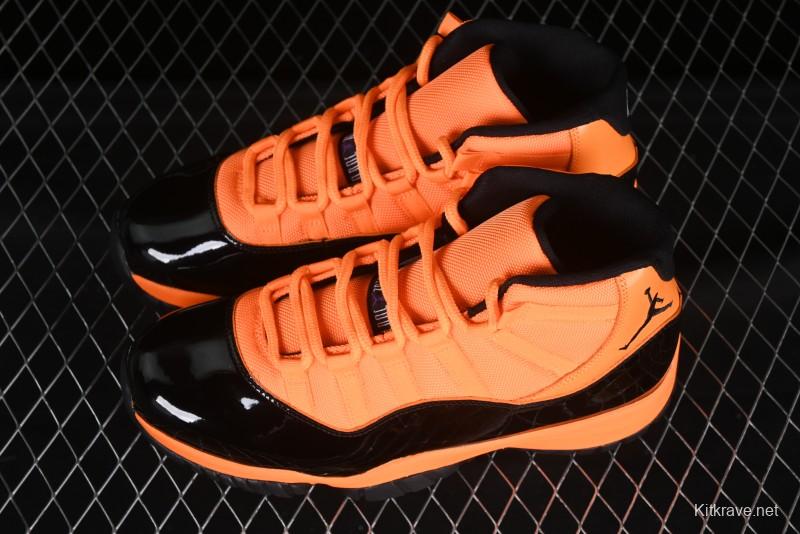 Nike Air Jordan 11 Retro High Top Basketball Shoes in Black/Orange - CT8012-800