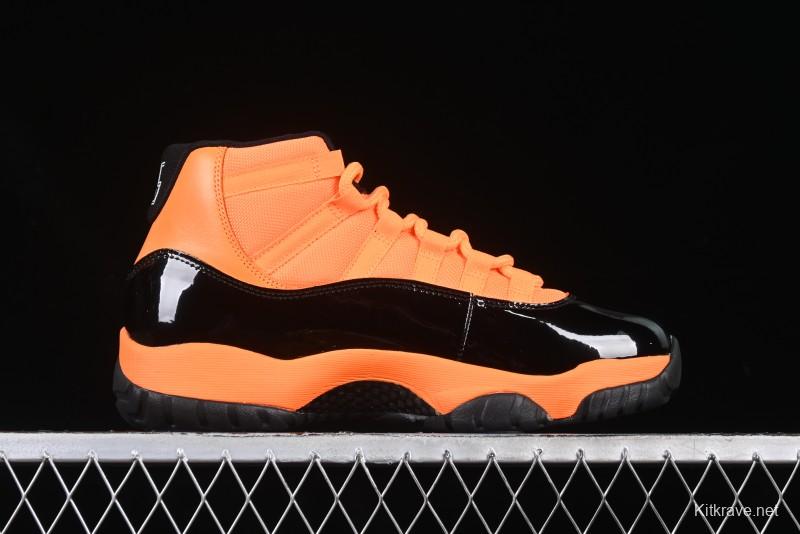 Nike Air Jordan 11 Retro High Top Basketball Shoes in Black/Orange - CT8012-800
