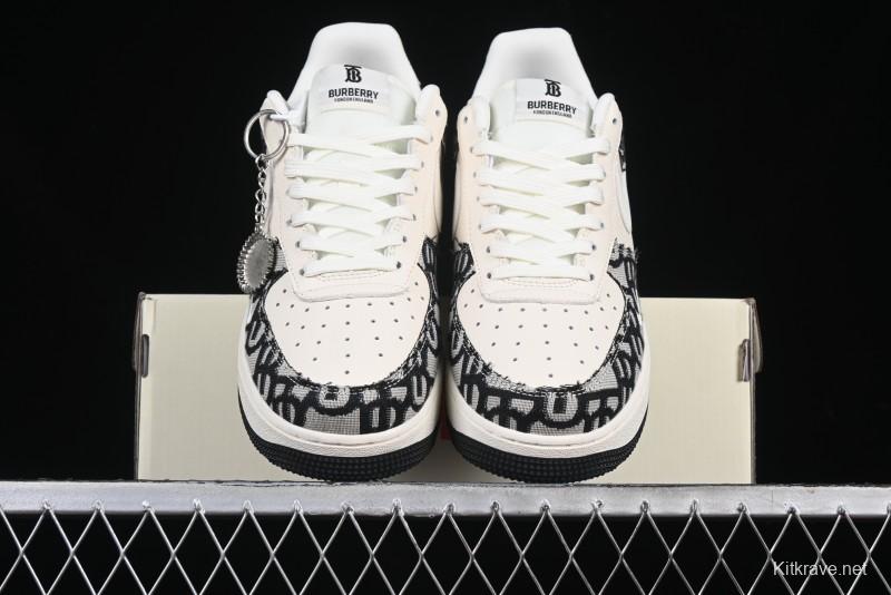 Nike Air Force 1 '07 Low Dior Collaboration Black Pattern Low-Top Casual Sneakers - DF0188-028
