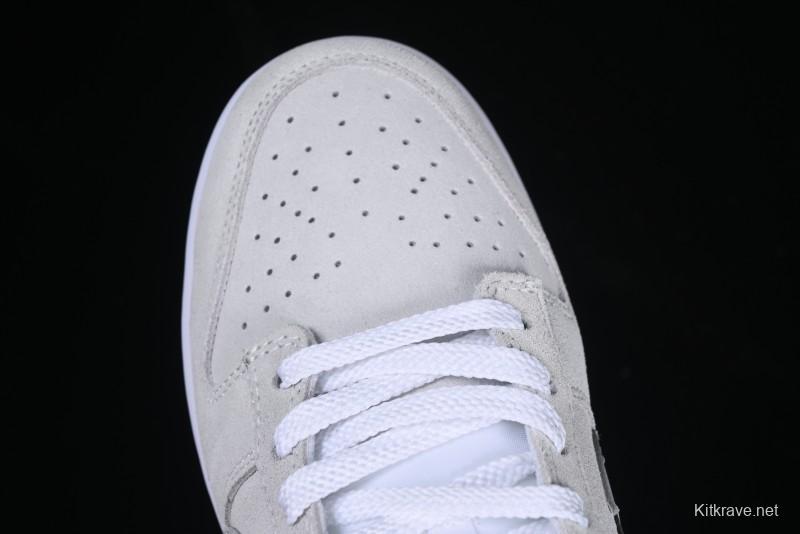 Nike Dunk Low 85 Double Swoosh White Grey SB Low Top Casual Skate Shoes - HV1800-101